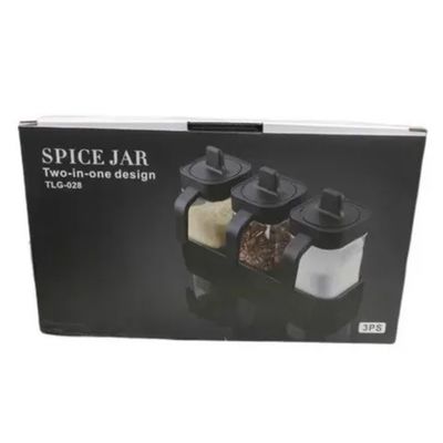 Imagen 2 del producto Set 3 Especieros Condimentos De Vidrio Diseño Dos En Uno