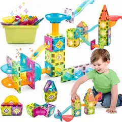 SPACEZAT - Kit Bloques de Construcción Magnéticos 64 pzas