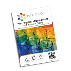 MICOLOR - Papel adhesivo brillante a4 115 g 50 hojas