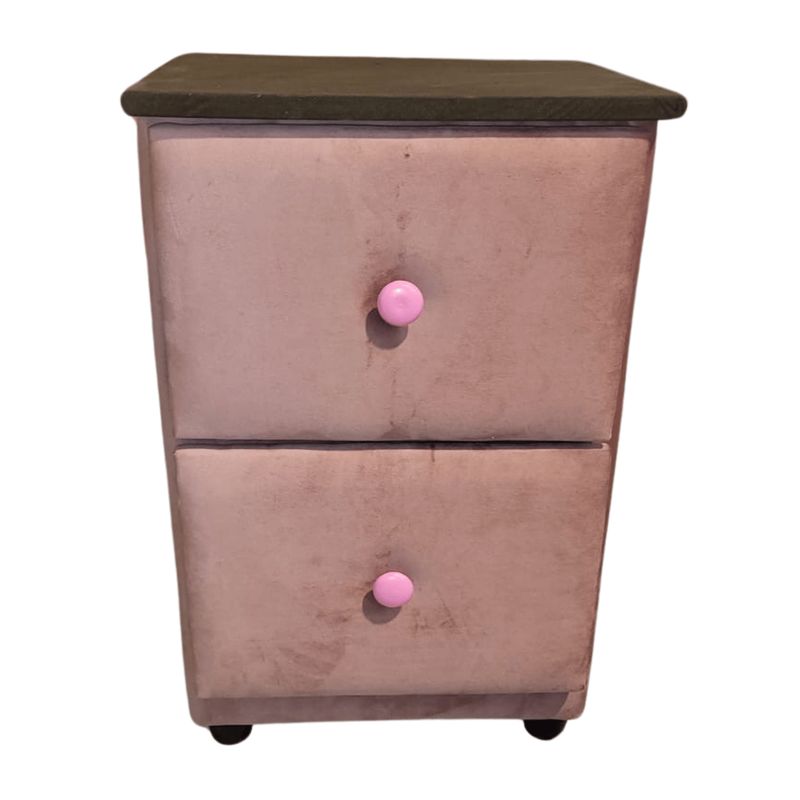 GENERICO - Veladores Doble Cajón Palo Rosa Felpa  Muebles Rimar