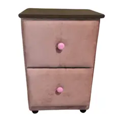 GENERICO - Veladores Doble Cajón Palo Rosa Felpa Muebles Rimar