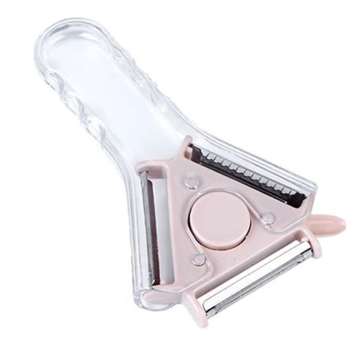 GENERICO - Pelador De Papas Frutas Y Verduras 3en1 Multiusos Ergonómico ROSA