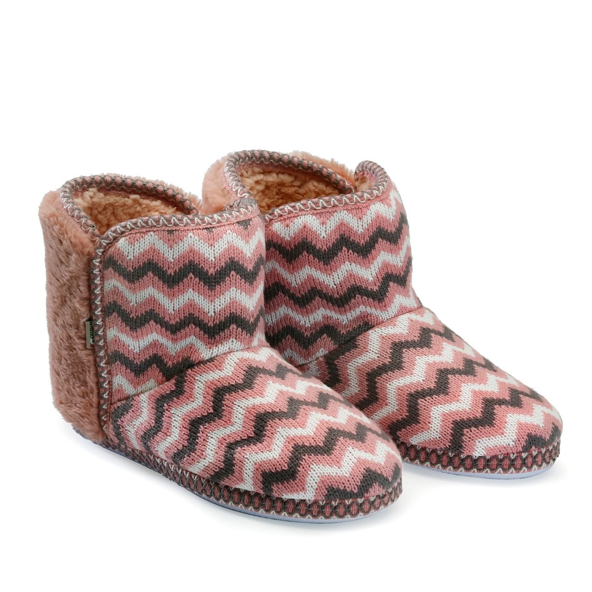 SHEEPPERS - Pantufla Bota Mujer Lana y Chiporro Pink