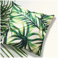 LIVING MARKET - Cojín Hojas Lino estampado 45x45