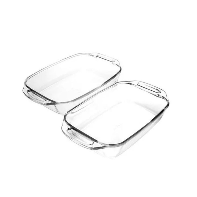 GENERICO - Set 2 Fuentes De Vidrio Para Horno Budinera Refractario
