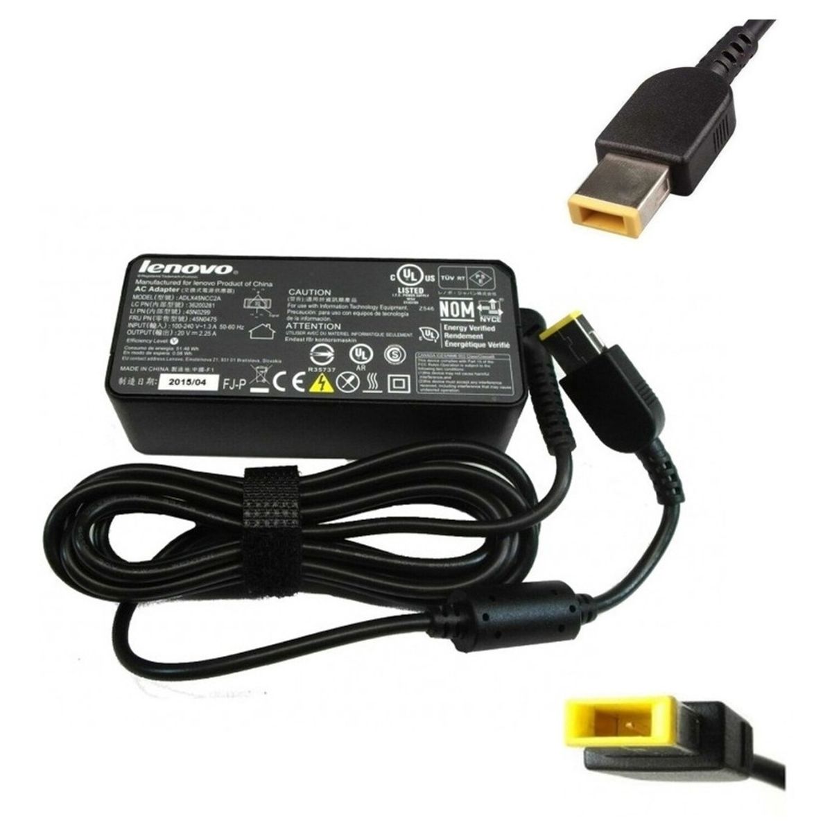 LENOVO - Cargador Lenovo 45W 225A Tp Usb Amarillo