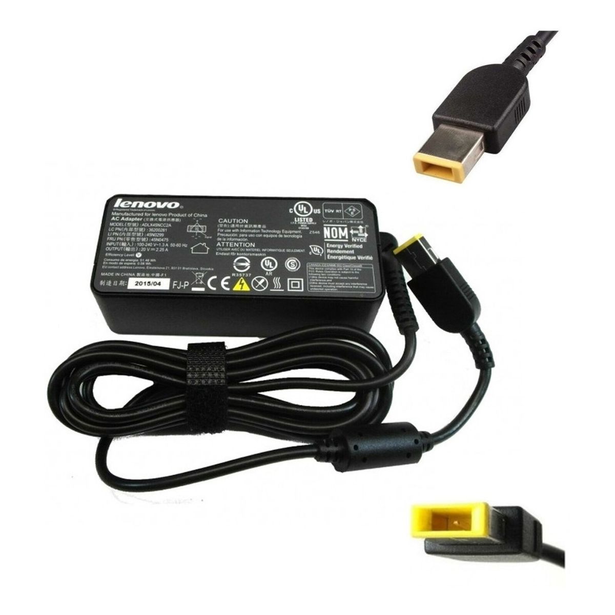 LENOVO - Cargador Lenovo 45W 225A Tp Usb Amarillo