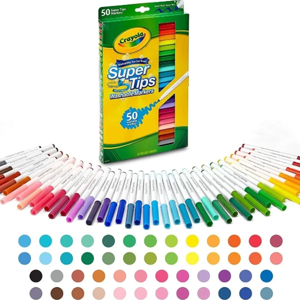 CRAYOLA - Super Tips Crayola 50 Unidades Marcadores Lavables