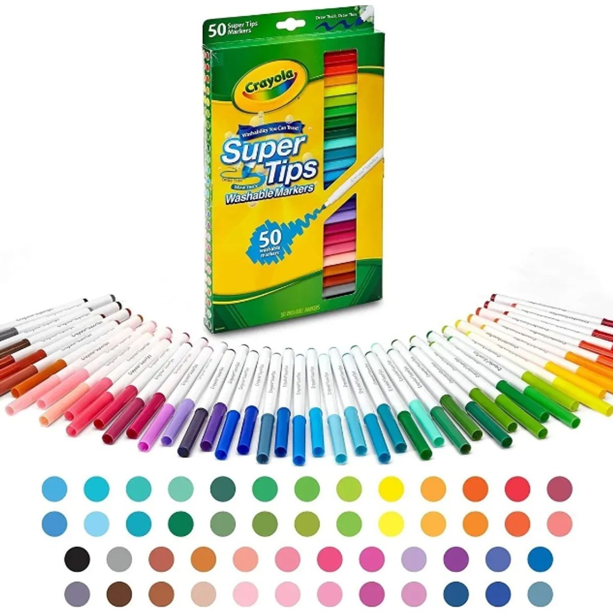 CRAYOLA - Super Tips Crayola 50 Unidades Marcadores Lavables