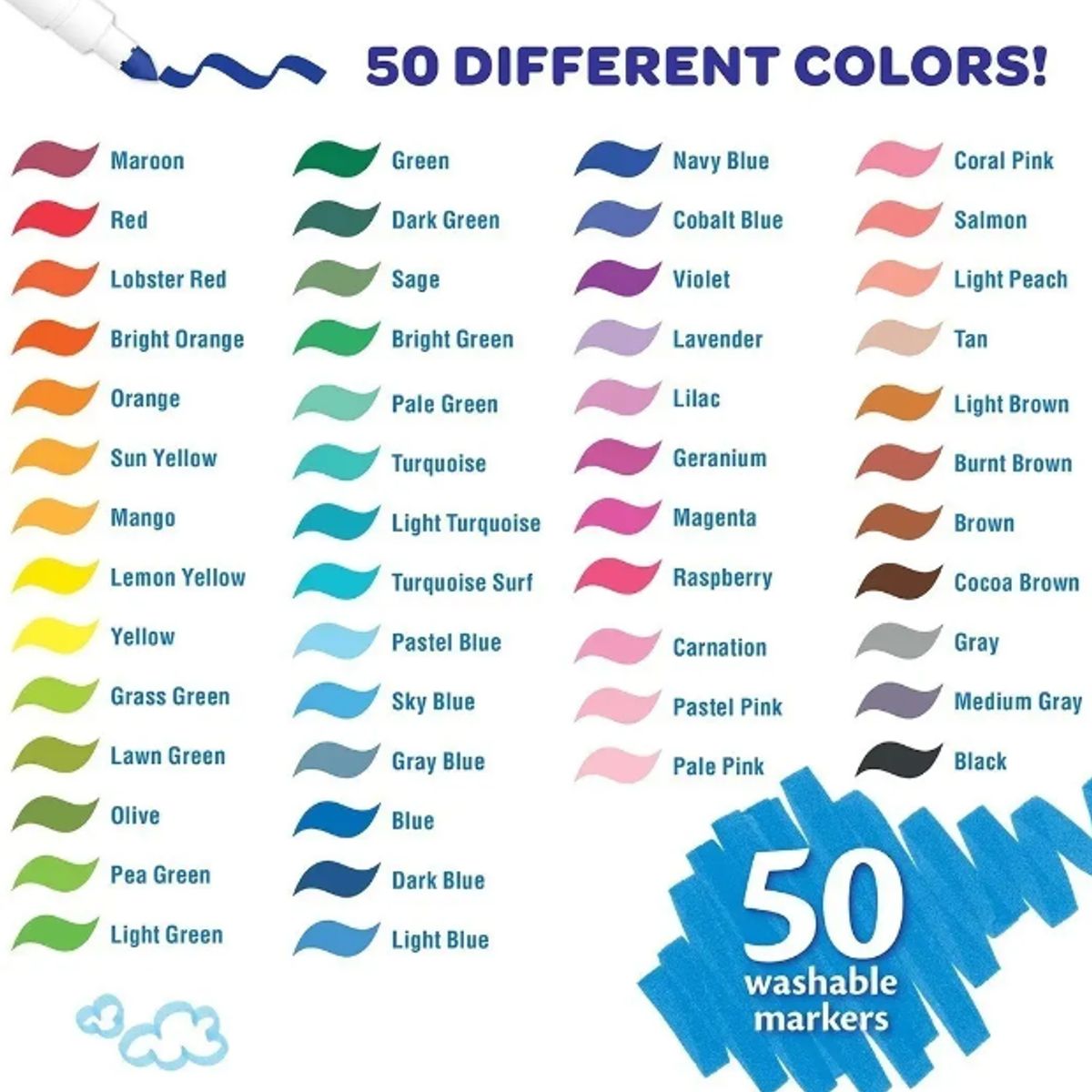 CRAYOLA - Super Tips Crayola 50 Unidades Marcadores Lavables
