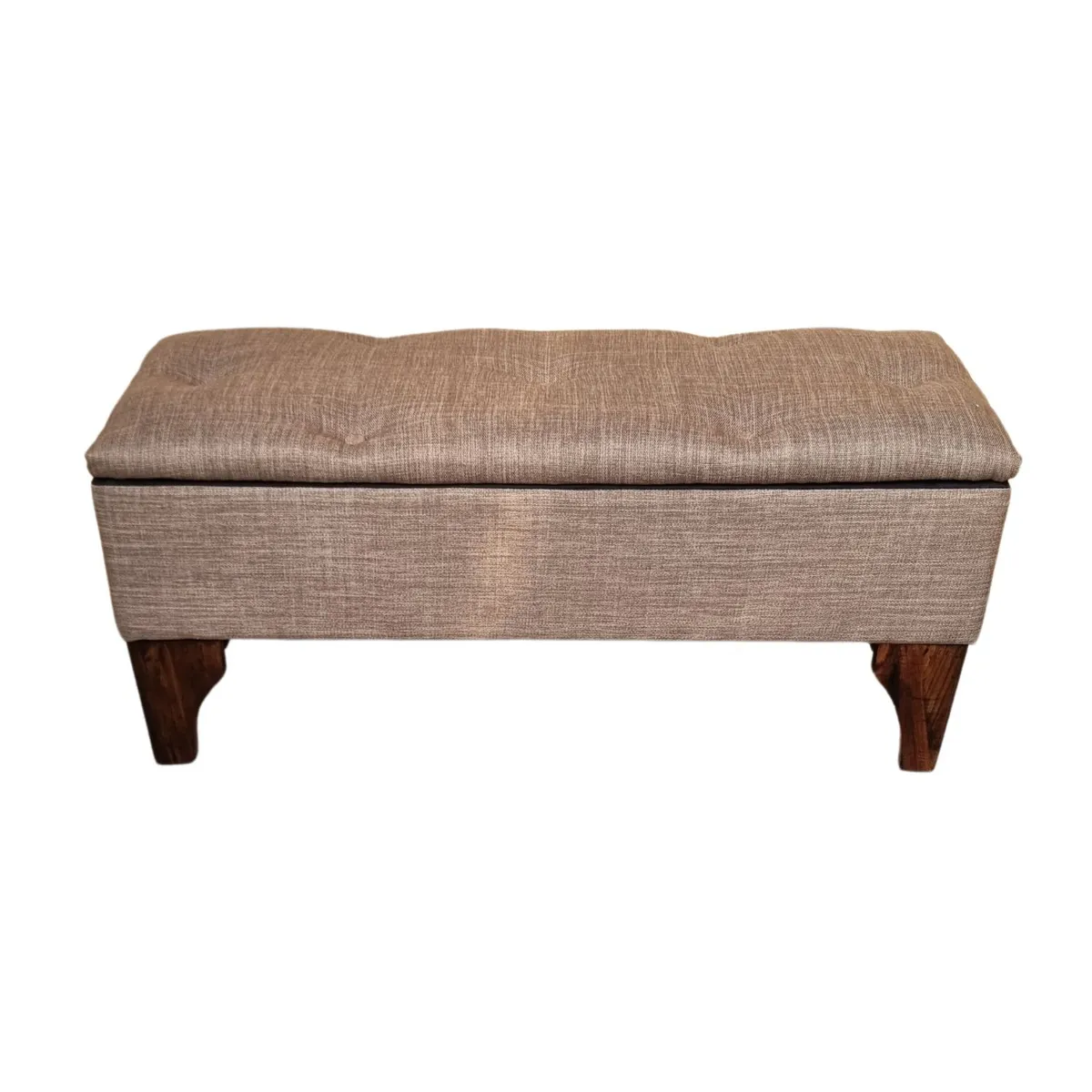 GENERICO - Banqueta Baúl Botone Canela Lino 105x40x45x20  Muebles Rimar