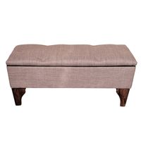 Banqueta Baúl Botone Canela Lino 105x40x45x20 Muebles Rimar