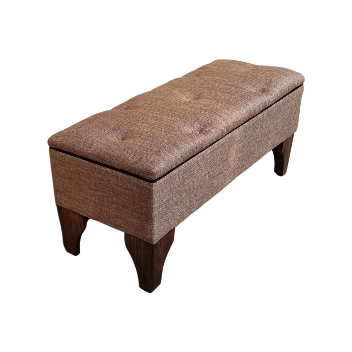GENERICO - Banqueta Baúl Botone Canela Lino 105x40x45x20  Muebles Rimar