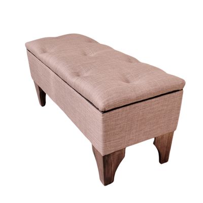 Imagen 2 del producto Banqueta Baúl Botone Canela Lino 105x40x45x20 Muebles Rimar