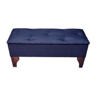 Banqueta Baúl Botone Negro Lino Muebles Rimar