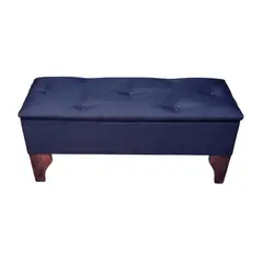 GENERICO - Banqueta Baúl Botone Negro Lino Muebles Rimar