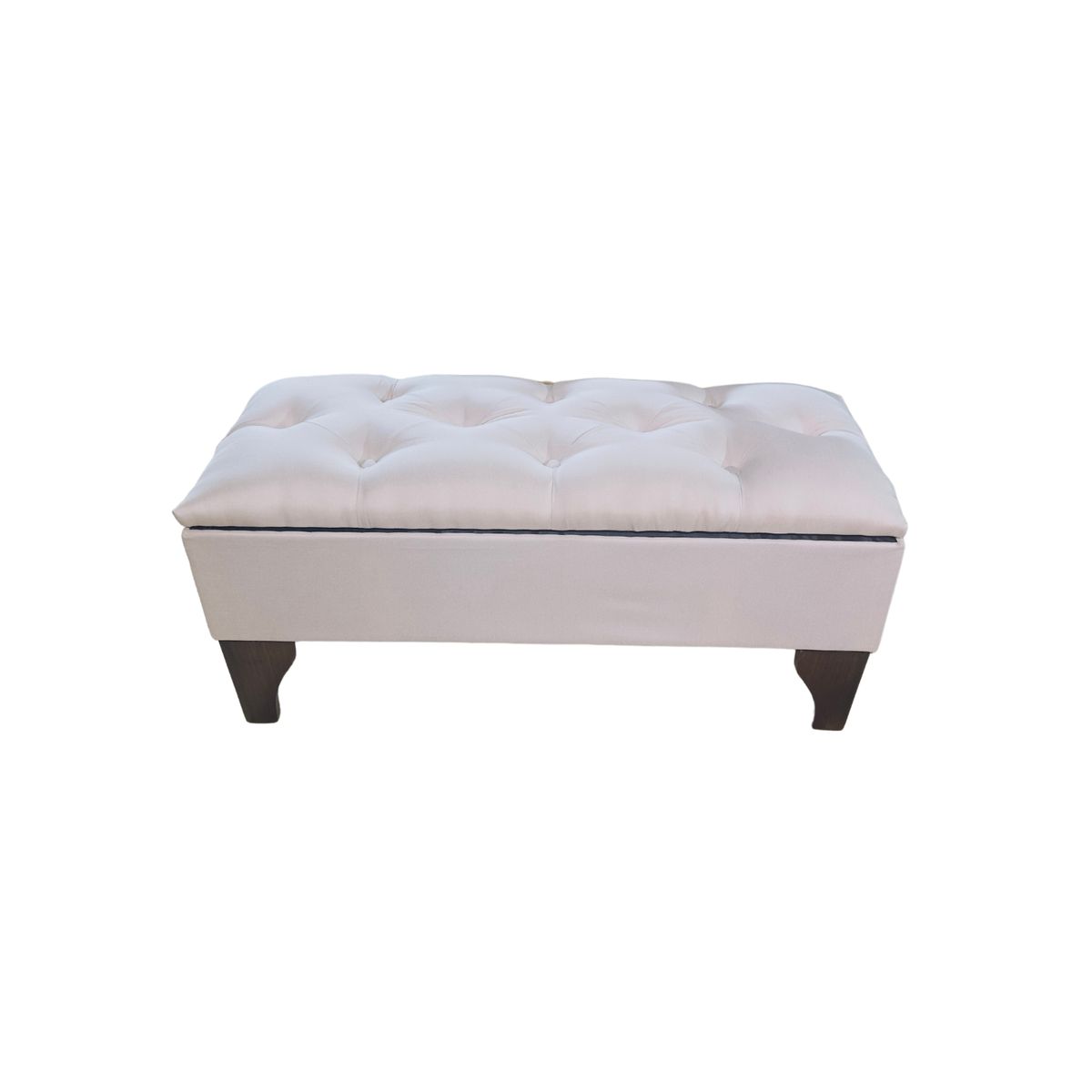 GENERICO - Banqueta Baúl Botone Crudo Lino Muebles Rimar