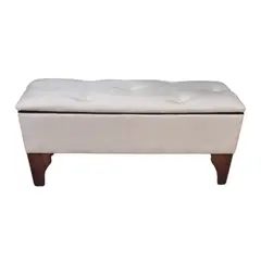 GENERICO - Banqueta Baúl Botone Crudo Lino Muebles Rimar