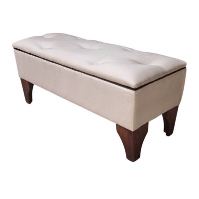 Imagen 2 del producto Banqueta Baúl Botone Crudo Lino Muebles Rimar