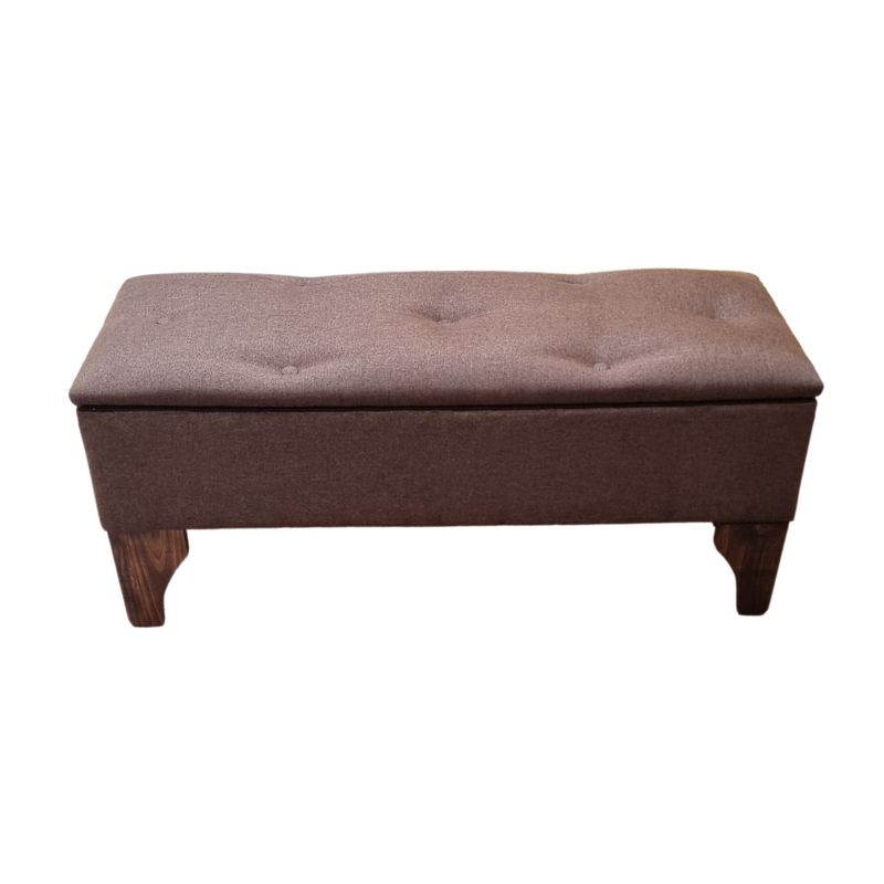 GENERICO - Banqueta Baúl Botone Cafe Lino 105x40x45x20 Muebles Rimar