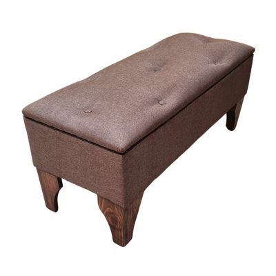 Imagen 2 del producto Banqueta Baúl Botone Cafe Lino 105x40x45x20 Muebles Rimar