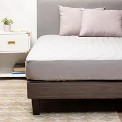 ARTHOME - Pack 2 Almohadas Gris + Cubrecolchon Gris 2 Plazas