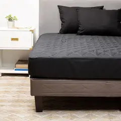 ARTHOME - Pack 2 Almohadas Negro + Cubrecolchon Negro 2 Plazas