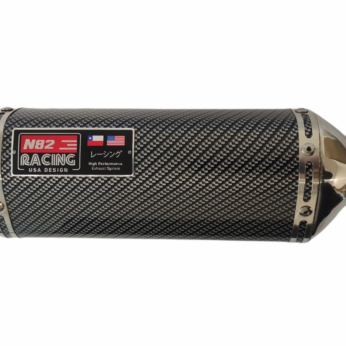 GENERICO - TUBO ESCAPE MOTO CARBONO PUNTA ACERO N82RACING