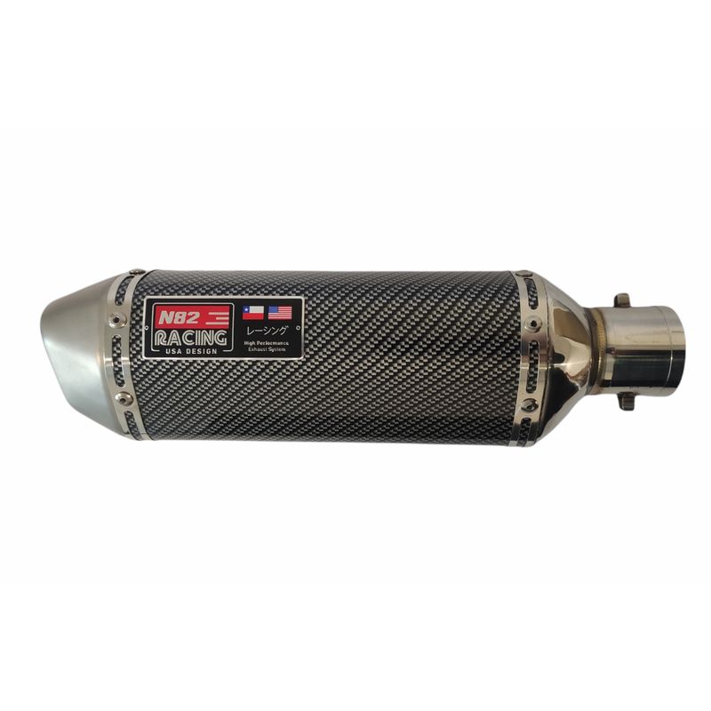 GENERICO - TUBO ESCAPE MOTO CARBONO PUNTA ACERO N82RACING
