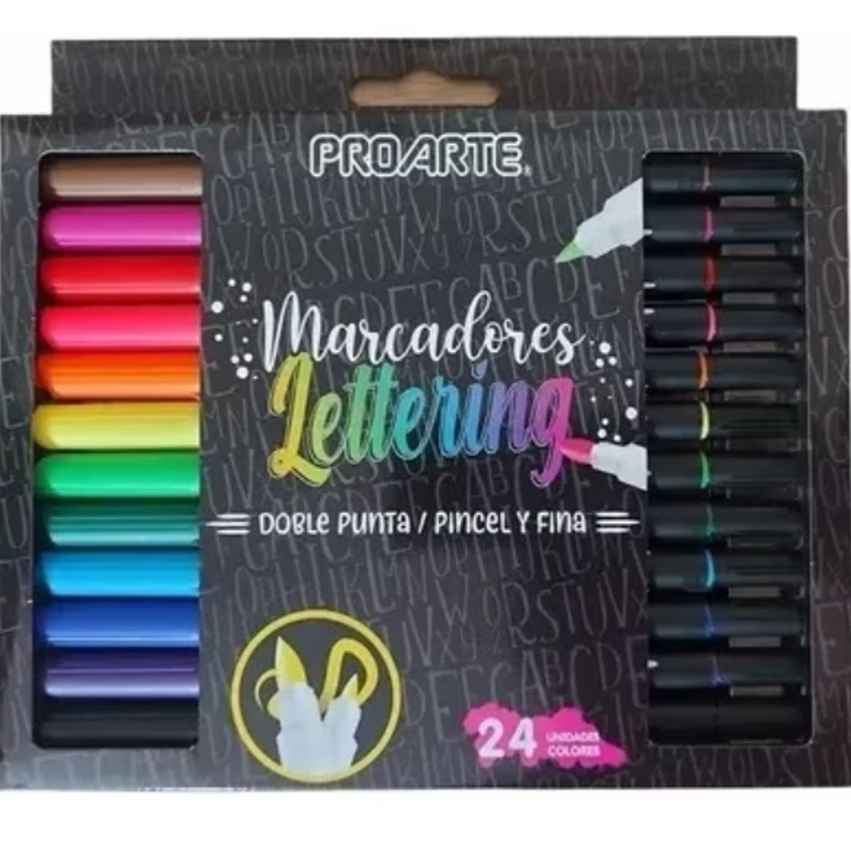 PROARTE - Marcadores Doble Punta 24 Colores Lettering Proarte