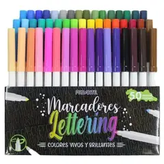 PROARTE - Marcador Lettering 50 Colores Punta Cónica