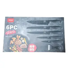 GENERICO - Set de Cuchillos Acero Inoxidable 6 Piezas BOBSSEN
