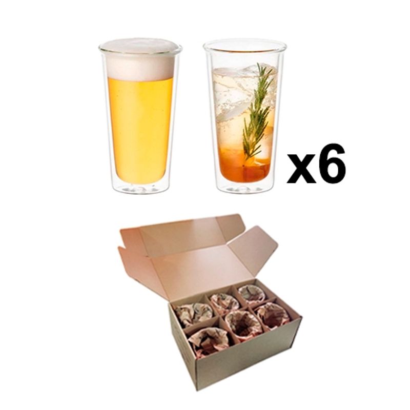 QDIGITAL - Set 6 Vasos Doble Pared 400ml