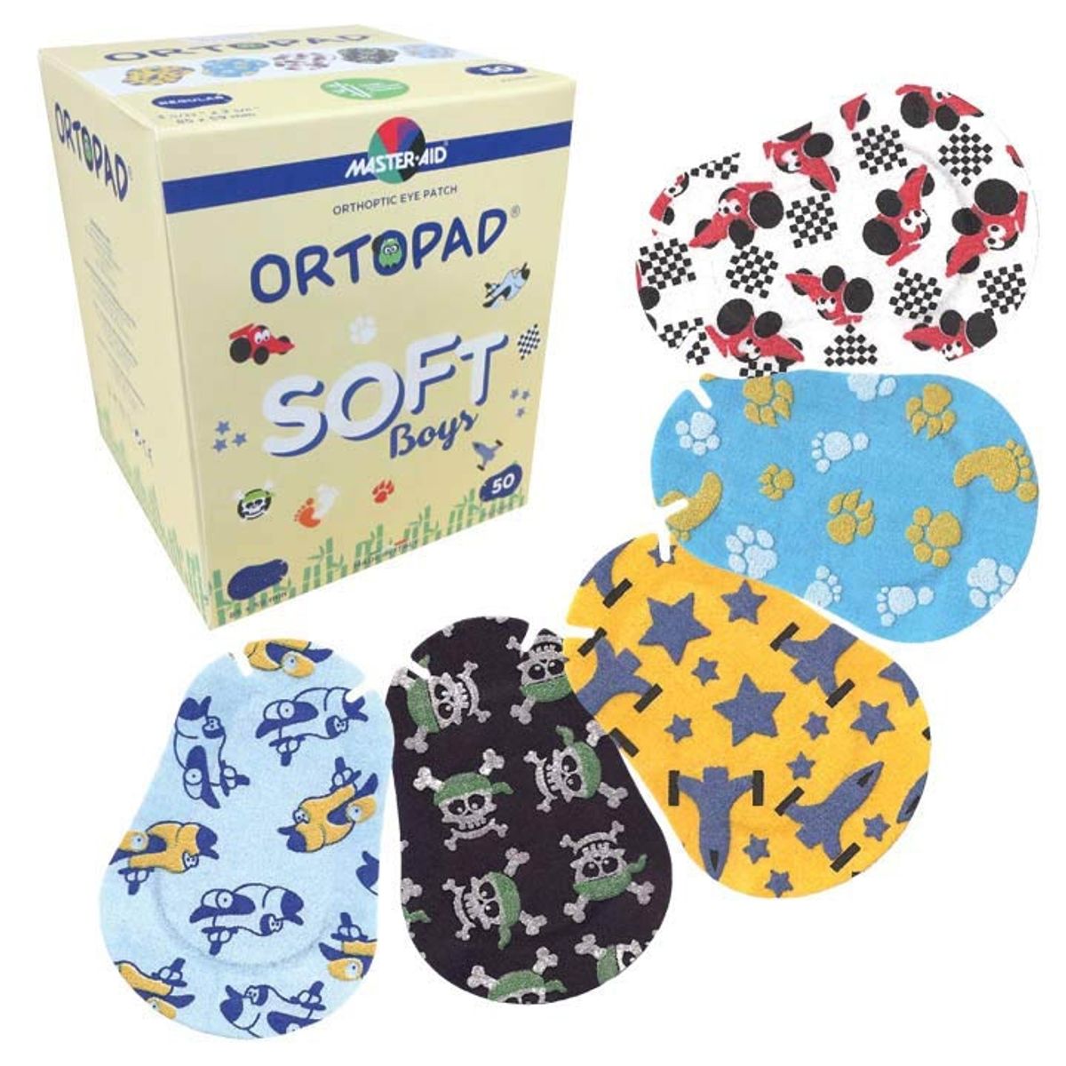 GENERICO - PARCHE OCULAR ORTOPAD TAMAÑO MEDIUM MODELO SOFT BOYS CAJA 50 UNIDADES