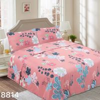 Juego de Sábanas de Tela 1 1/2 Plazas 144 Hilos - Salmón Hojas M8814