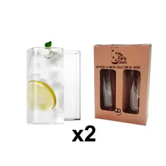 QDIGITAL - Set 2 Vasos Cuadrados 400ml