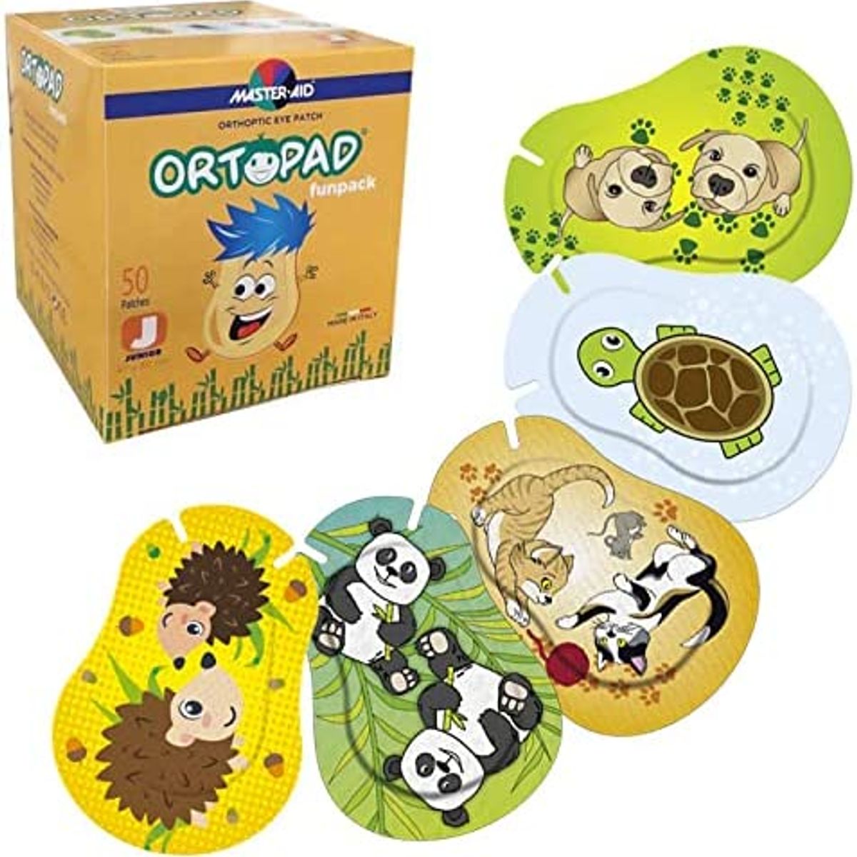 GENERICO - PARCHE OCULAR ORTOPAD TAMAÑO JUNIOR MODELO FUNPACK CAJA 50 UNIDADES