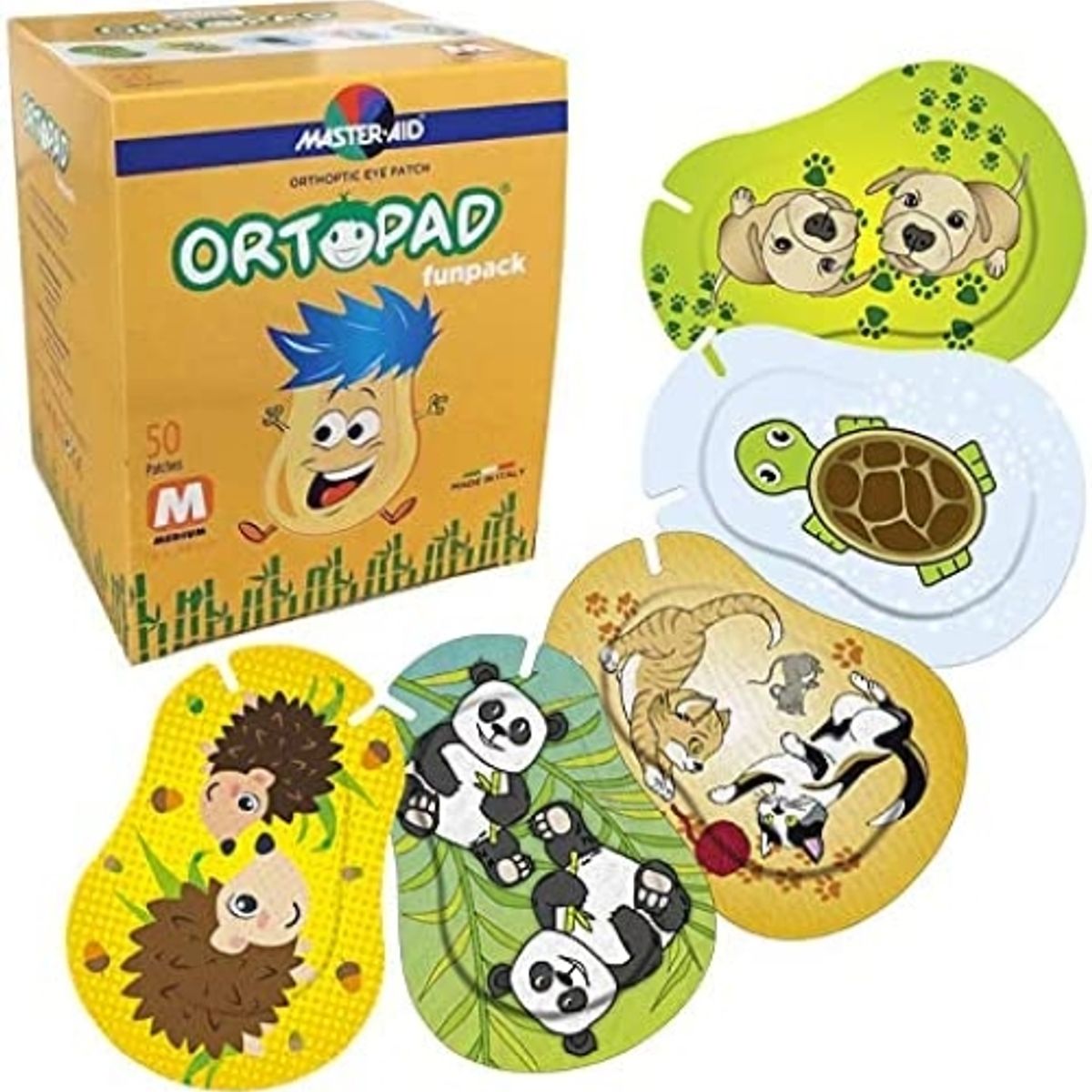 GENERICO - PARCHE OCULAR ORTOPAD TAMAÑO MEDIUM MODELO FUNPACK CAJA 50 UNIDADES