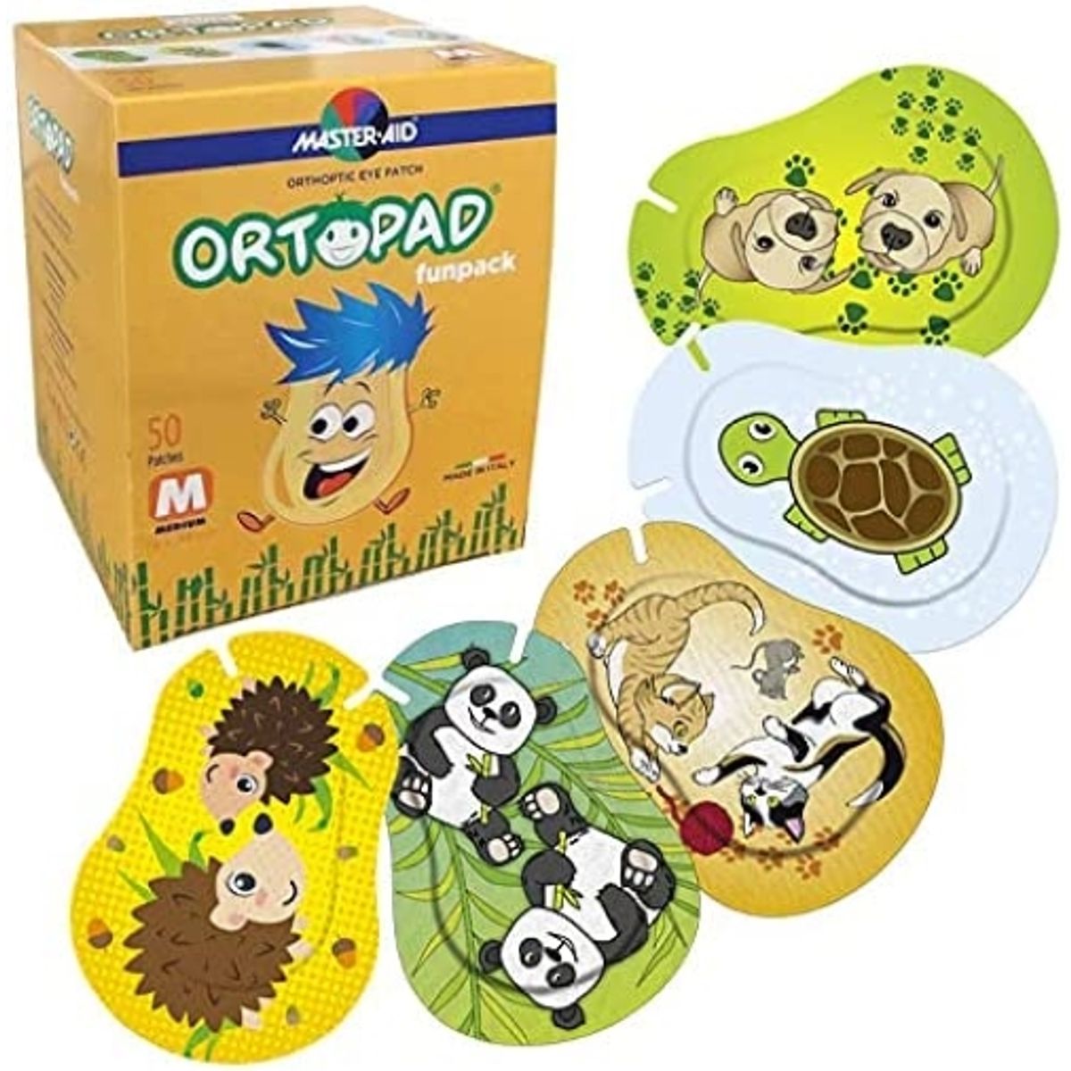 GENERICO - PARCHE OCULAR ORTOPAD TAMAÑO MEDIUM MODELO FUNPACK CAJA 50 UNIDADES