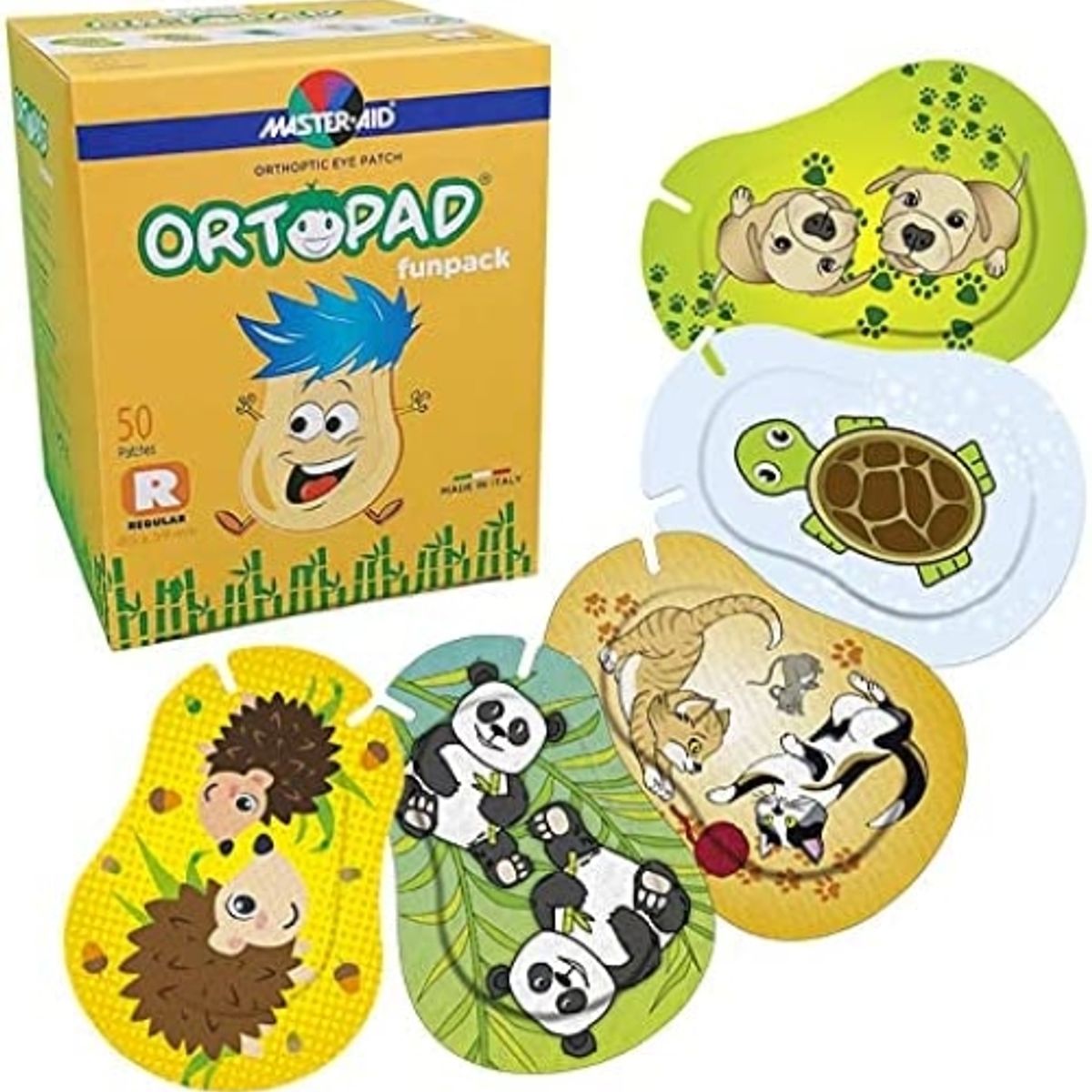 GENERICO - PARCHE OCULAR ORTOPAD TAMAÑO REGULAR MODELO FUNPACK CAJA 50 UNIDADES