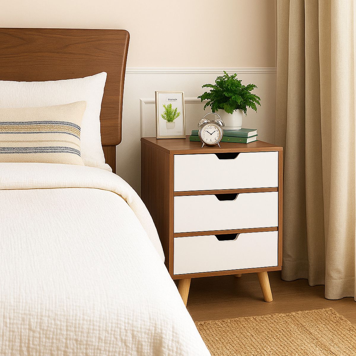 GENERICO - velador tifany marron con blanco