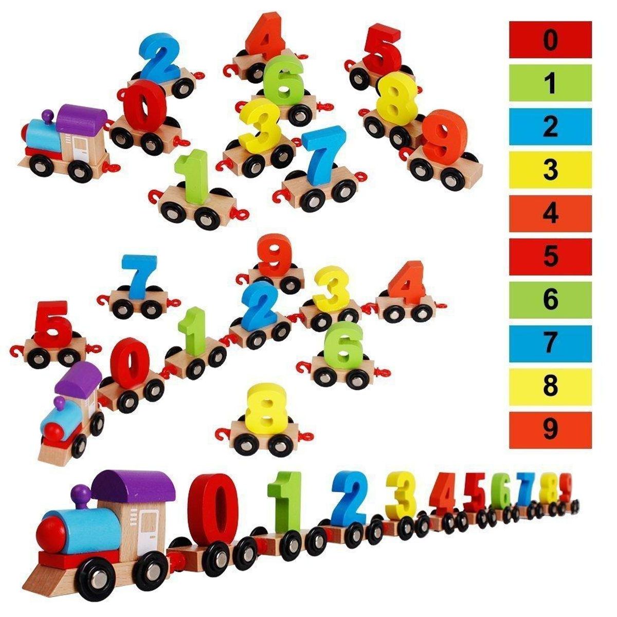 MONTESSORI WOOD - Ferrocarril de números juego montessori