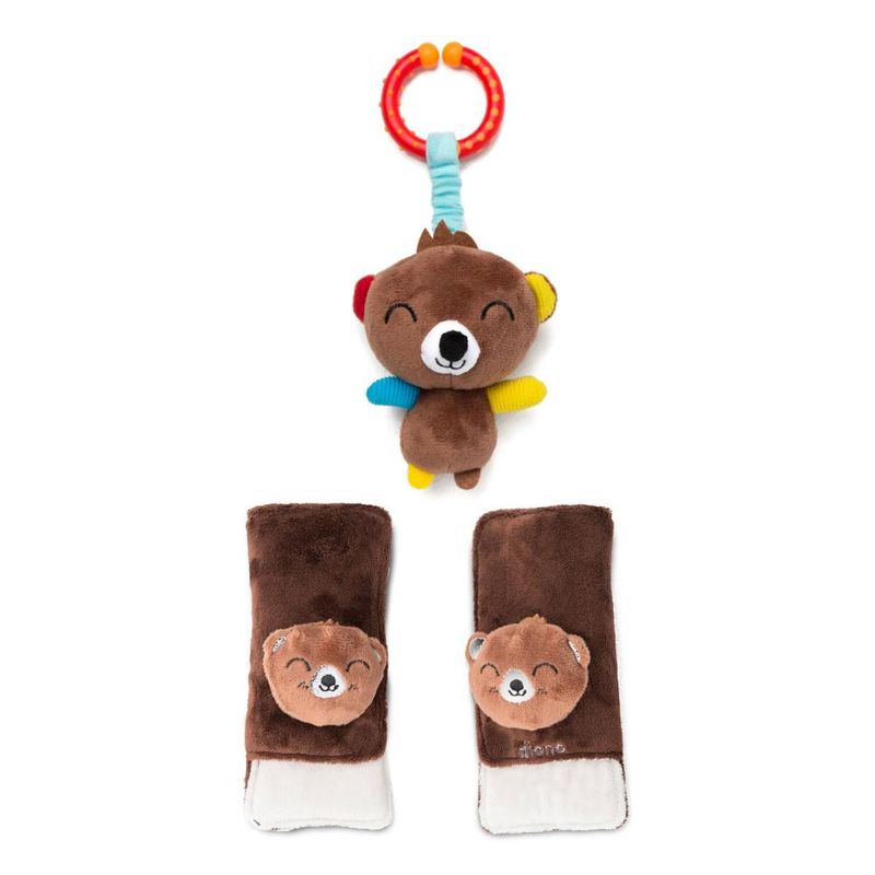 DIONO - Almohadilla para Arnés con Juguete Multisensorial Diono Baby - Oso