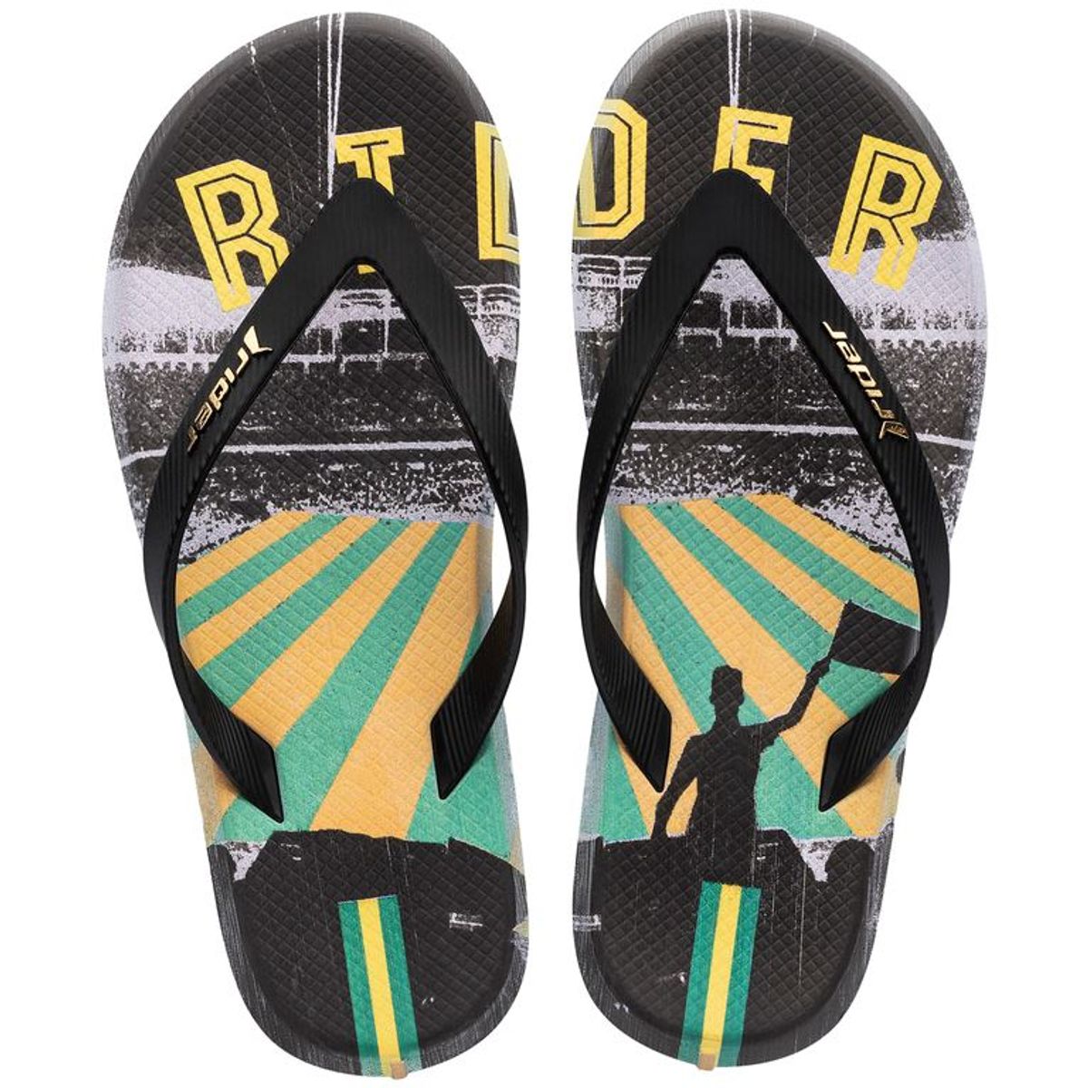 RIDER - Sandalia Hombre Negro Mundial Rider
