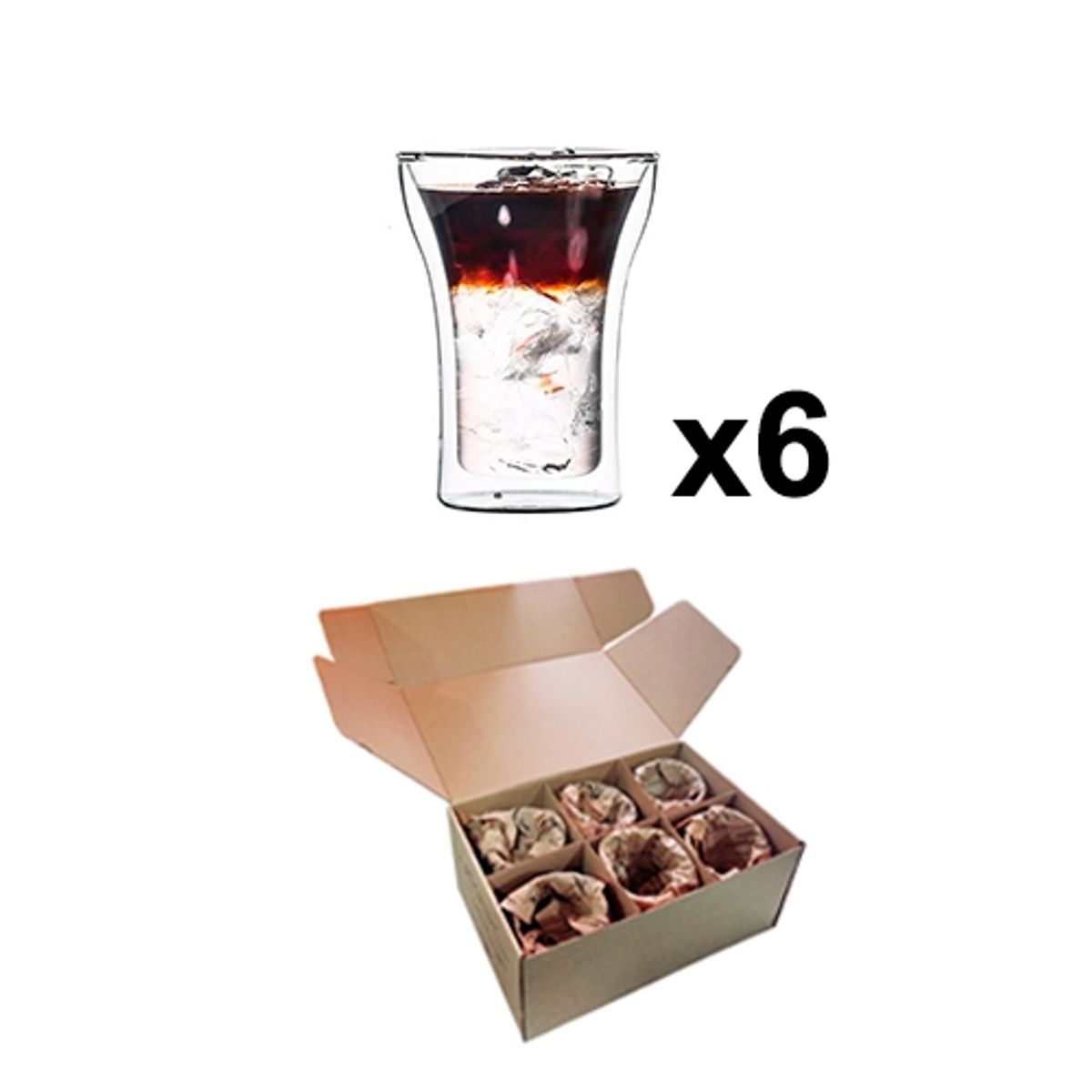 QDIGITAL - Set 6 Vasos Funk Doble Pared 250ml