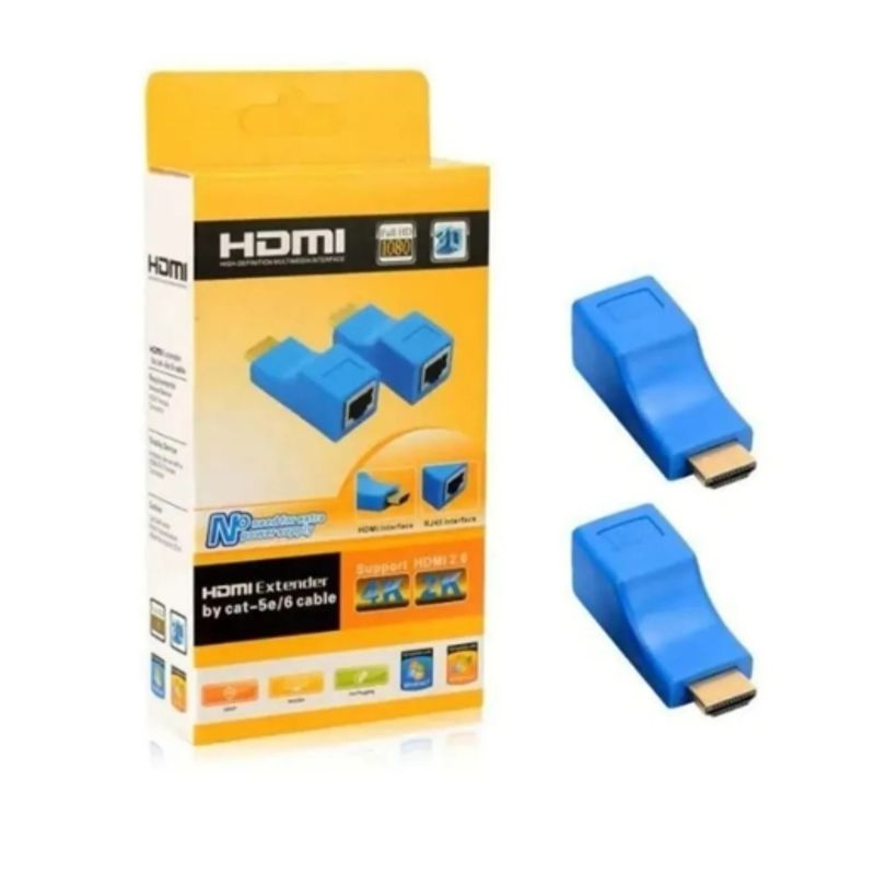 GENERICO - Adaptador Extensor Hdmi 30m Sobre Cat 5e6 Utp Red Rj45