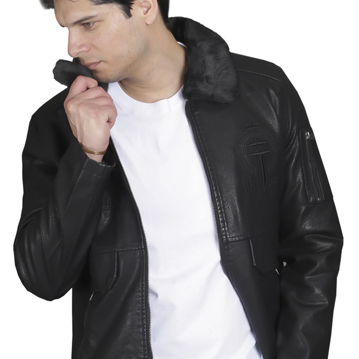 TODOPIEL - Chaqueta de Ecocuero Hombre Negro Todopiel