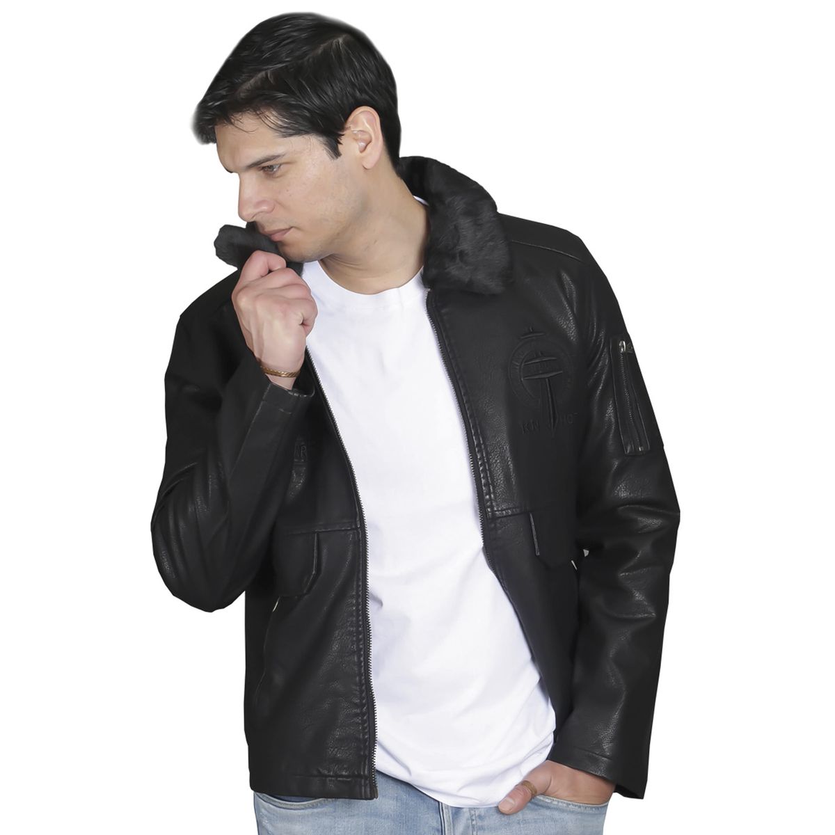 TODOPIEL - Chaqueta de Ecocuero Hombre Negro Todopiel