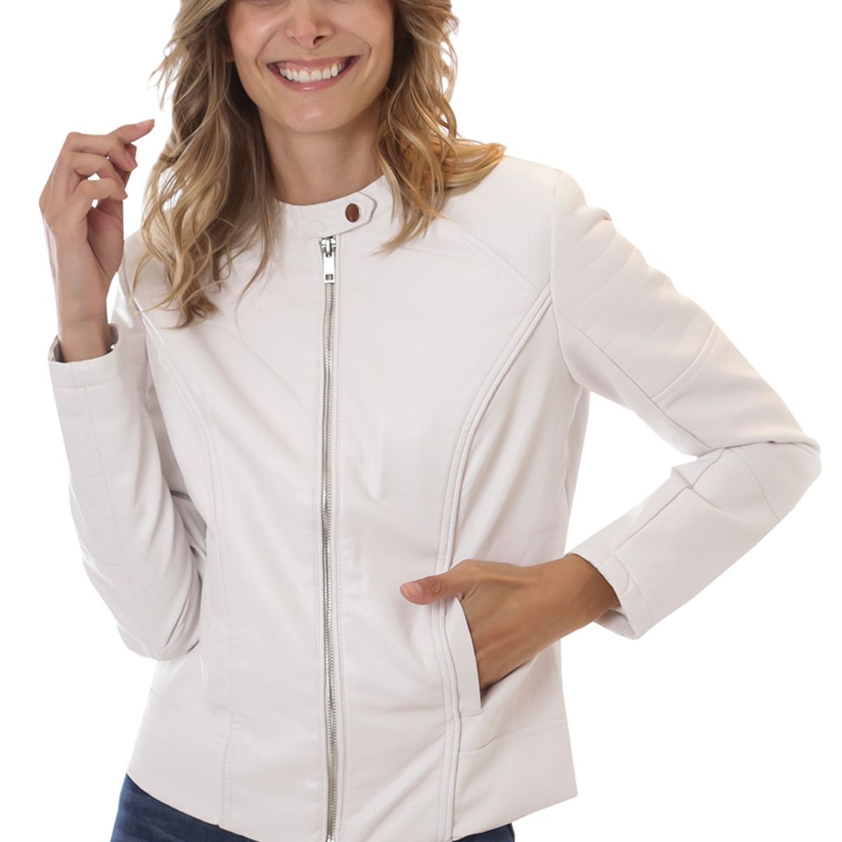 TODOPIEL - Chaqueta de Ecocuero Mujer Blanco Todopiel.