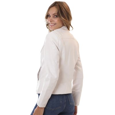 Imagen 2 del producto Chaqueta de Ecocuero Mujer Blanco Todopiel.